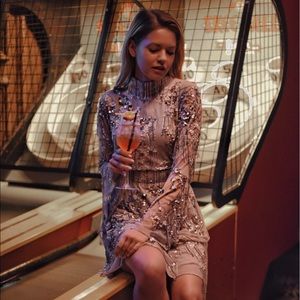 asos edition sequin fringe skater mini dress